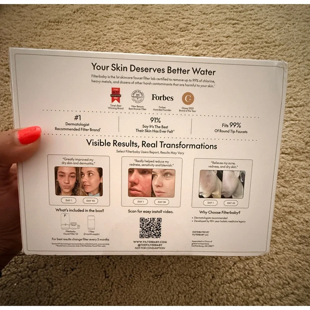 NIB White FILTERBABY Faucet Filter for Skincare